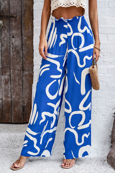 Noelia - Pantalones Amplios con Estampado y Bolsillos