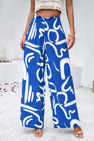 Noelia - Pantalones Amplios con Estampado y Bolsillos