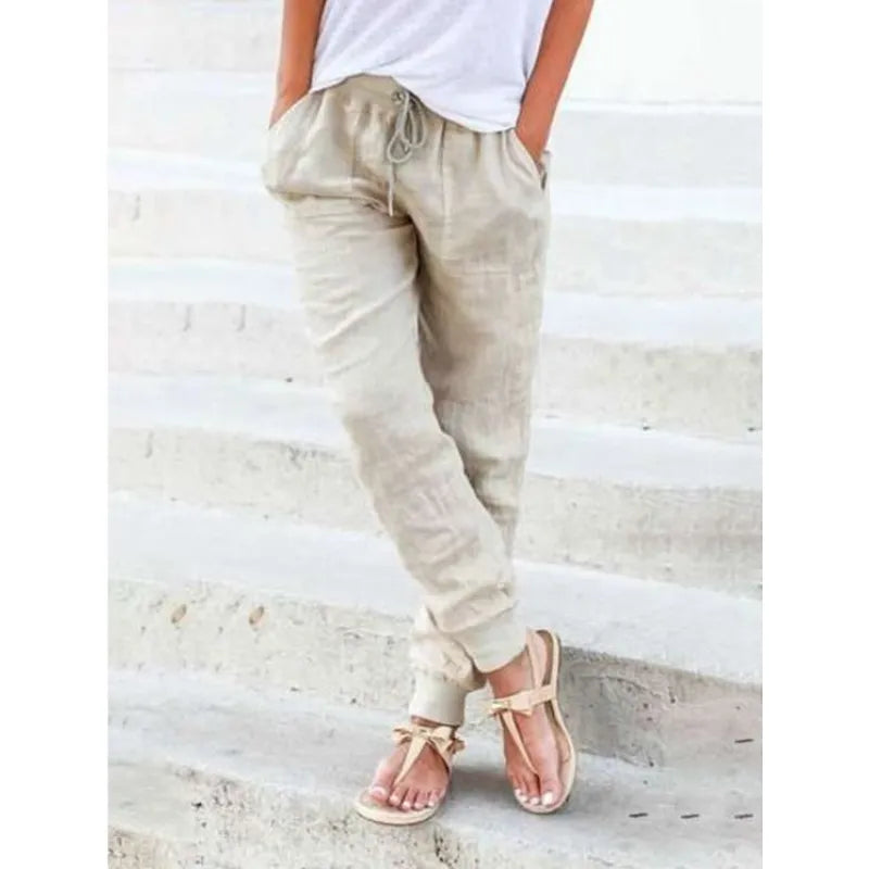 Emma - Pantalones de verano para mujer con cordón ajustable