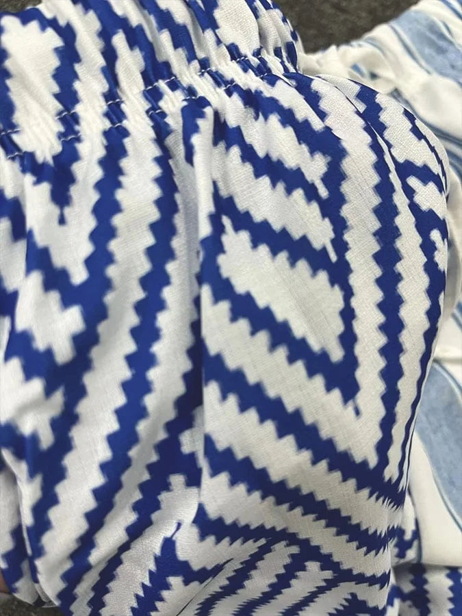Delia - Pantalones de rayas casuales con botones para mujer