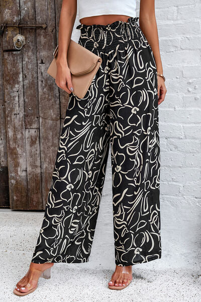 Noelia - Pantalones Amplios con Estampado y Bolsillos