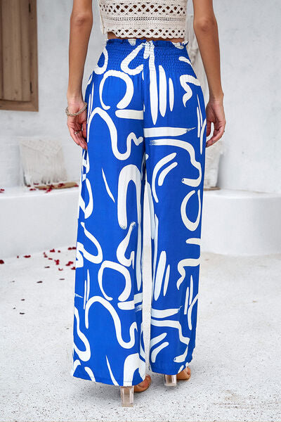 Noelia - Pantalones Amplios con Estampado y Bolsillos