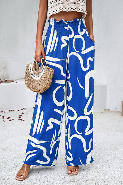 Noelia - Pantalones Amplios con Estampado y Bolsillos