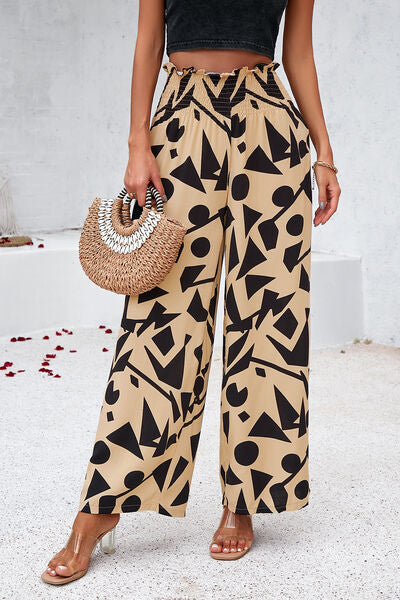 Noelia - Pantalones Amplios con Estampado y Bolsillos