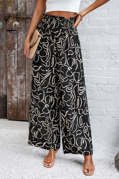 Noelia - Pantalones Amplios con Estampado y Bolsillos