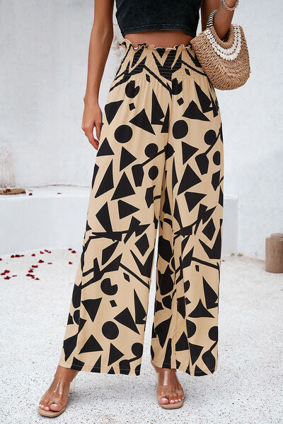 Noelia - Pantalones Amplios con Estampado y Bolsillos