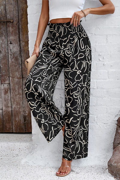 Noelia - Pantalones Amplios con Estampado y Bolsillos