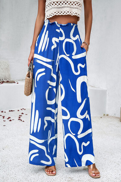 Noelia - Pantalones Amplios con Estampado y Bolsillos