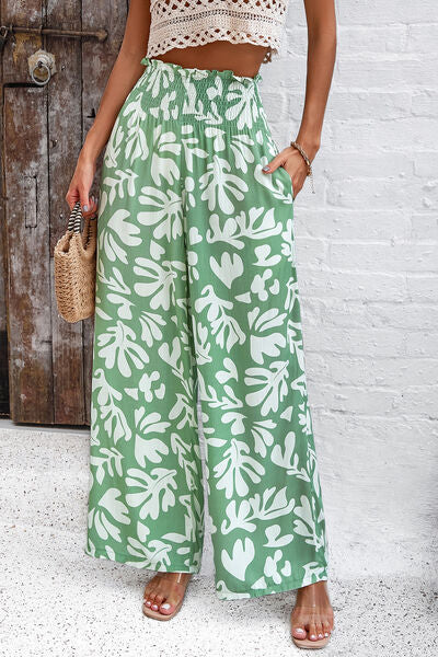 Noelia - Pantalones Amplios con Estampado y Bolsillos