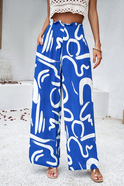 Noelia - Pantalones Amplios con Estampado y Bolsillos