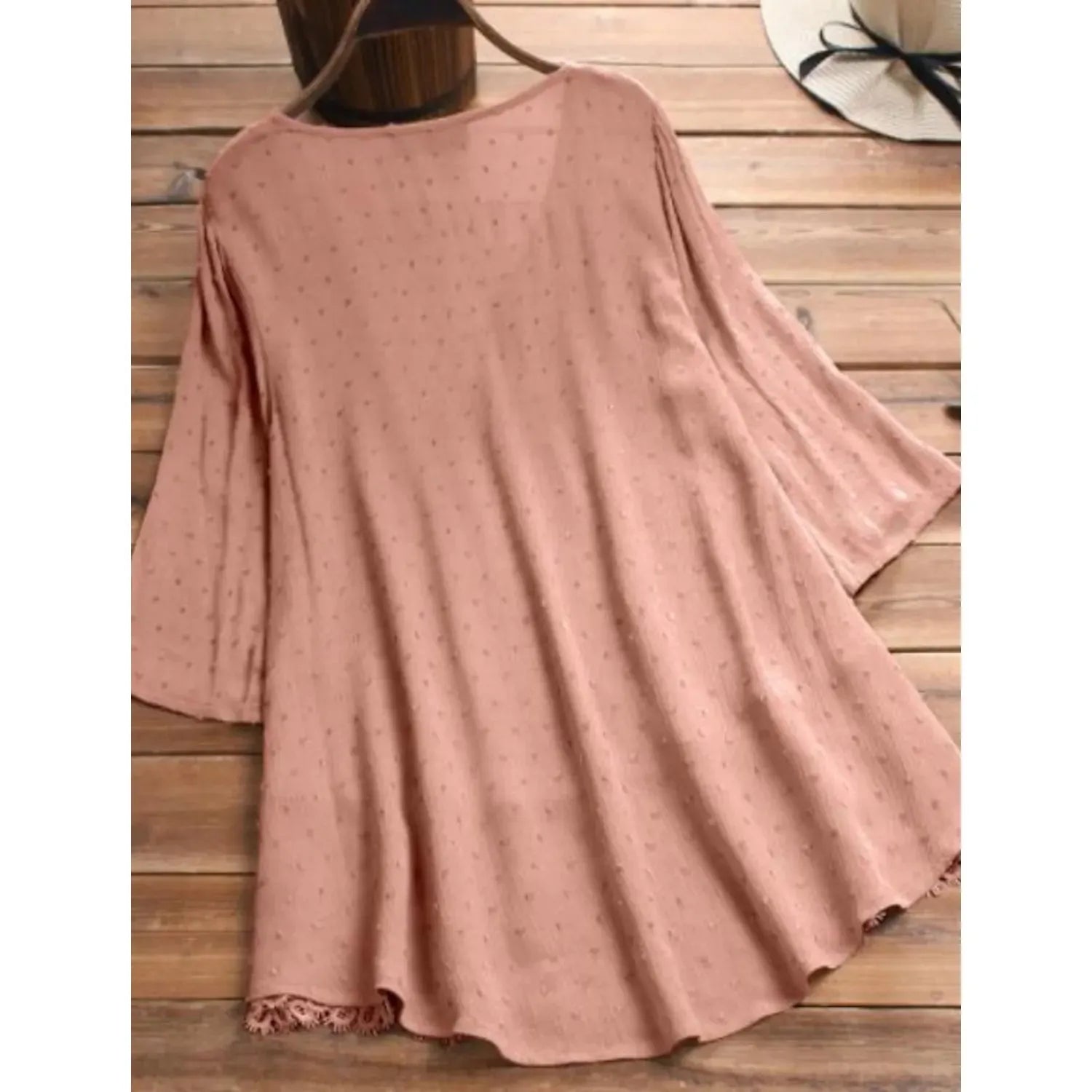 Alba - Blusa de encaje con cuello en V para mujer