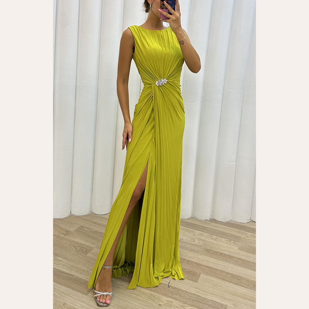 Davina - Vestido Maxi de Noche con Pliegues
