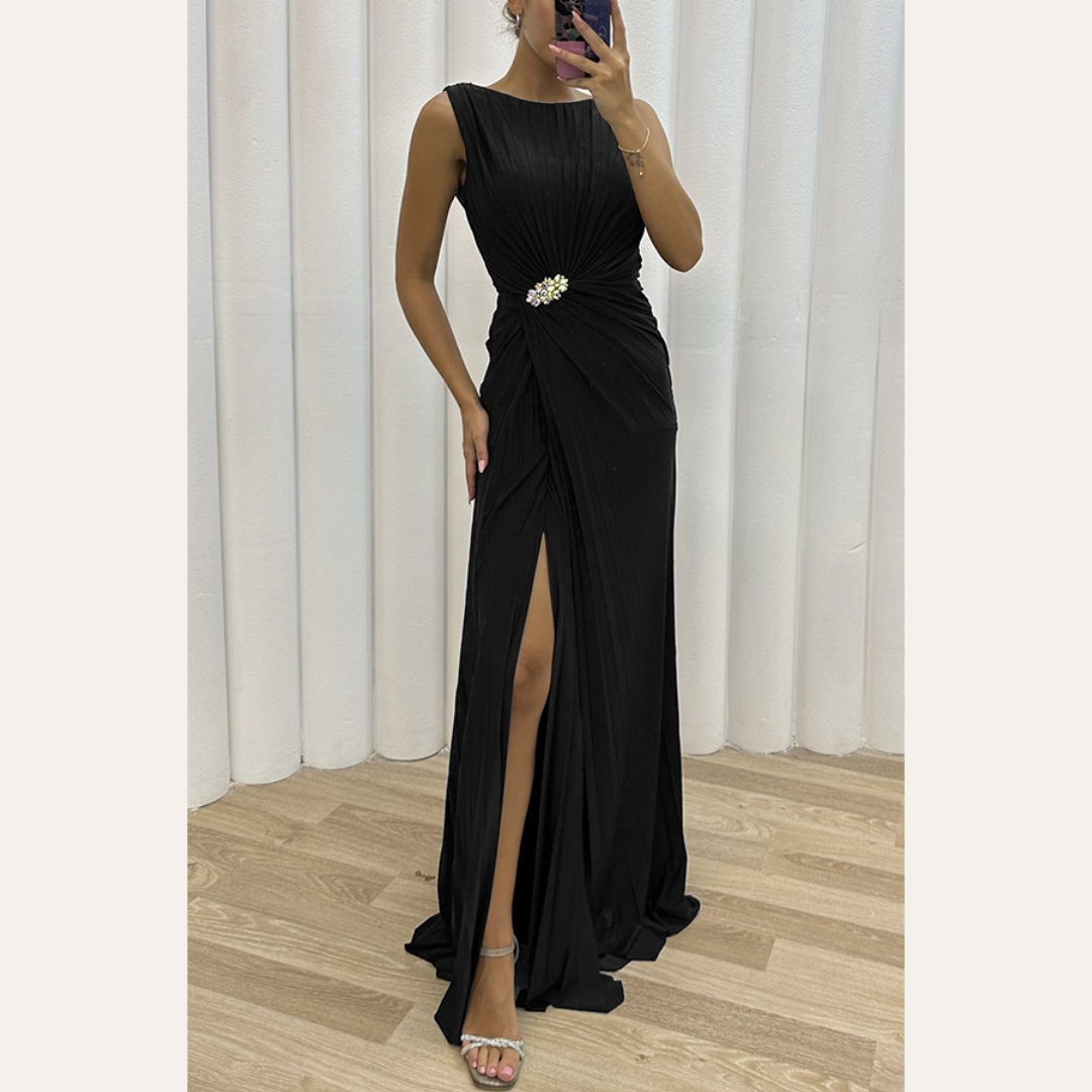 Davina - Vestido Maxi de Noche con Pliegues