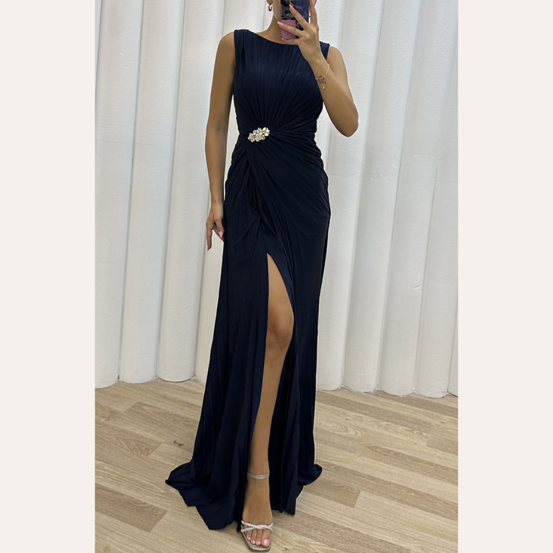 Davina - Vestido Maxi de Noche con Pliegues