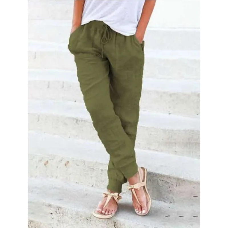 Emma - Pantalones de verano para mujer con cordón ajustable