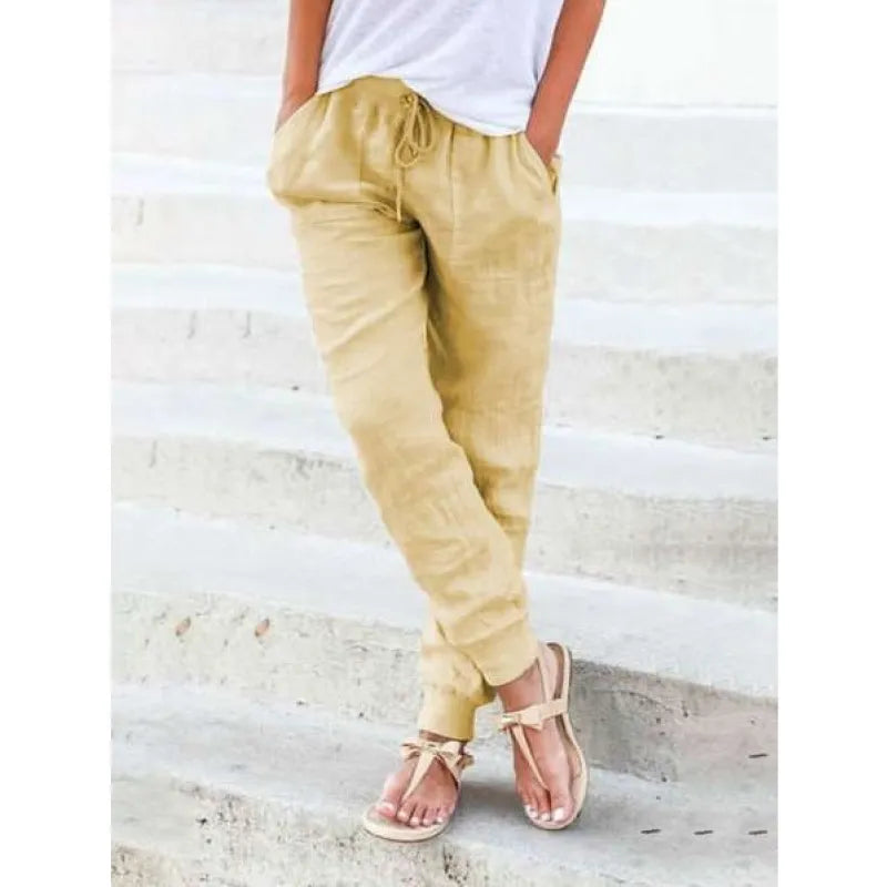 Emma - Pantalones de verano para mujer con cordón ajustable
