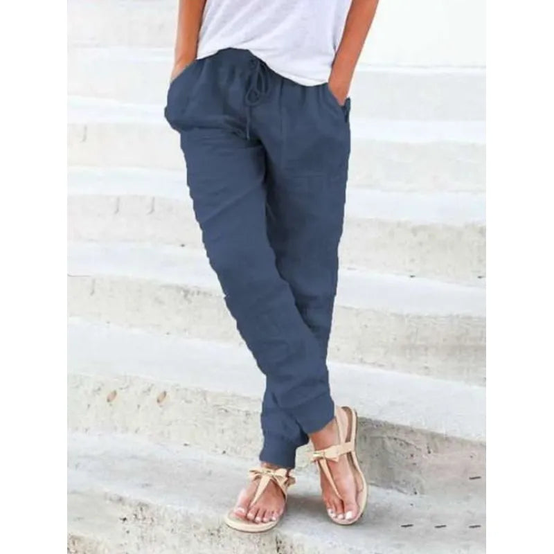Emma - Pantalones de verano para mujer con cordón ajustable