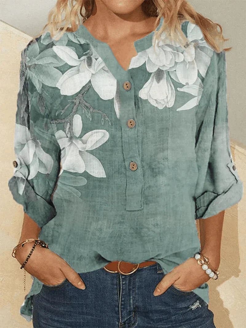 Lidia | Camisa de Algodón con Detalles de Bordado Floral