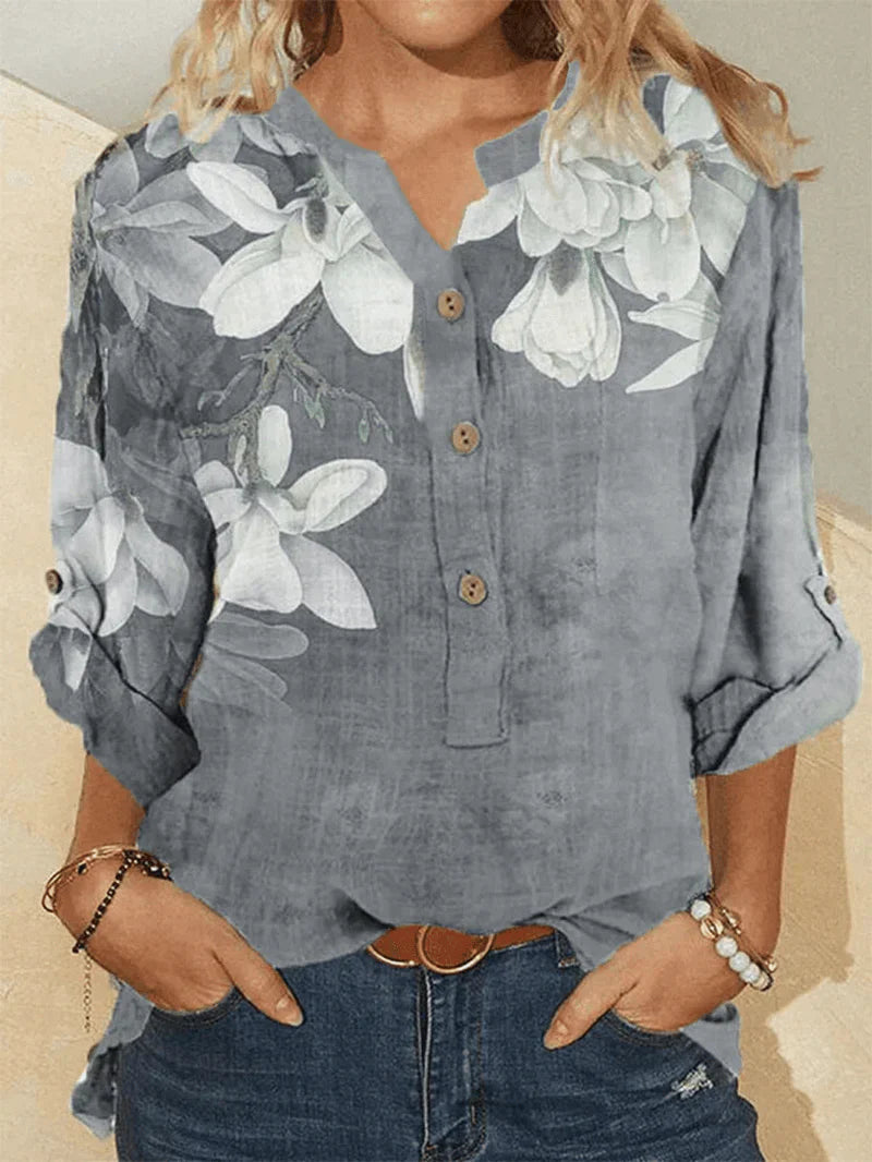Lidia | Camisa de Algodón con Detalles de Bordado Floral