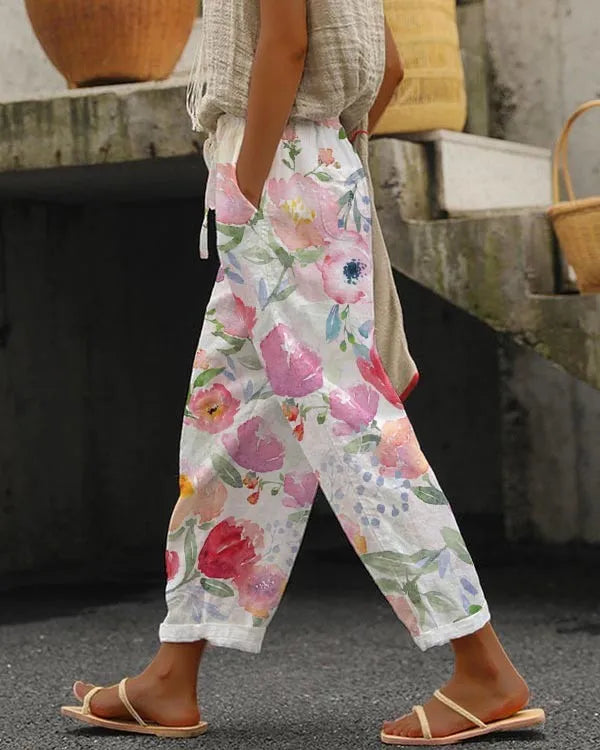 Nadia - Pantalones sueltos de flores Reagan para mujer