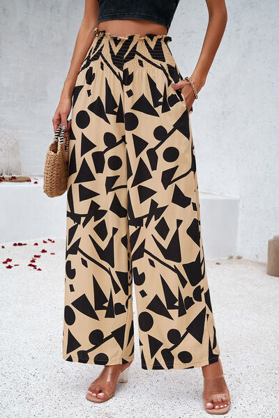 Noelia - Pantalones Amplios con Estampado y Bolsillos