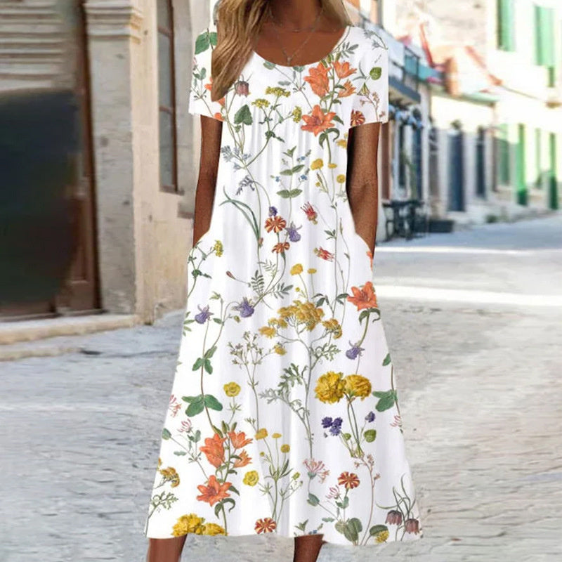 Isaura™ | Vestido Boho Floral con Cubre Barriga