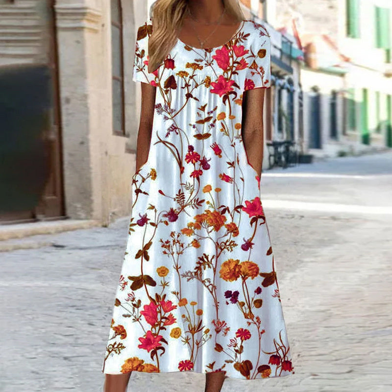 Isaura™ | Vestido Boho Floral con Cubre Barriga