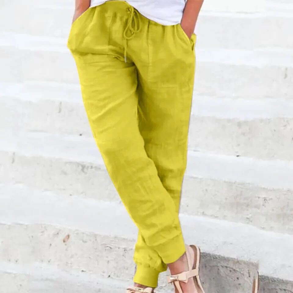 Bruna - Pantalones de verano para mujer con cordón