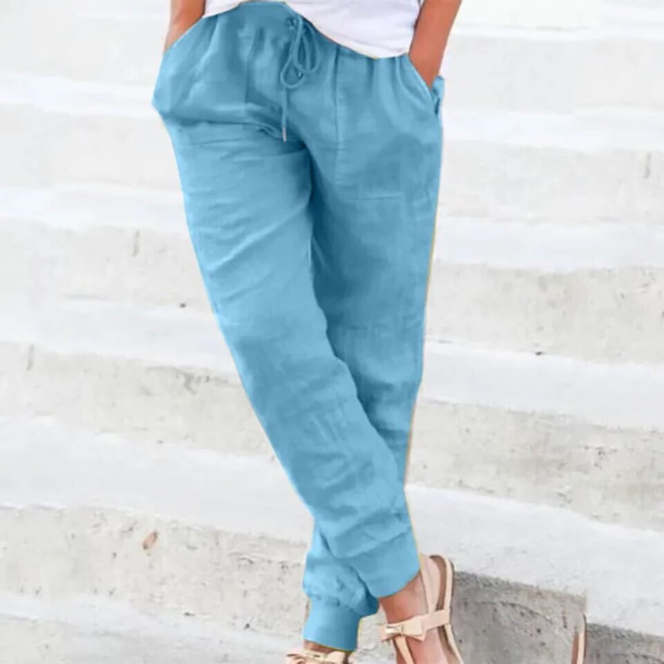 Bruna - Pantalones de verano para mujer con cordón