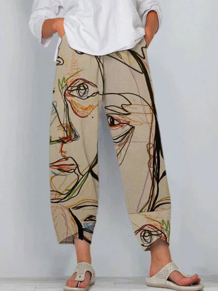 Claudia - Pantalones de Mujer Anchos con Doble Botonadura