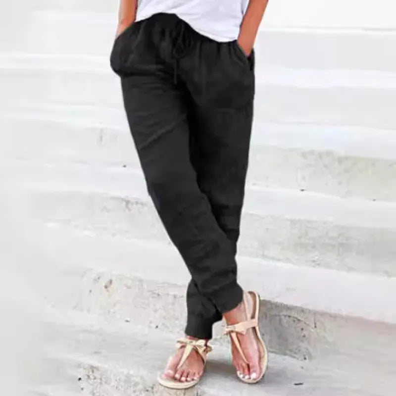 Emma - Pantalones de verano para mujer con cordón ajustable