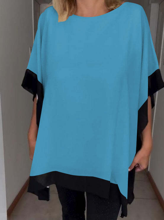 Brenda - Camiseta Casual con Patches de Colores Contraste