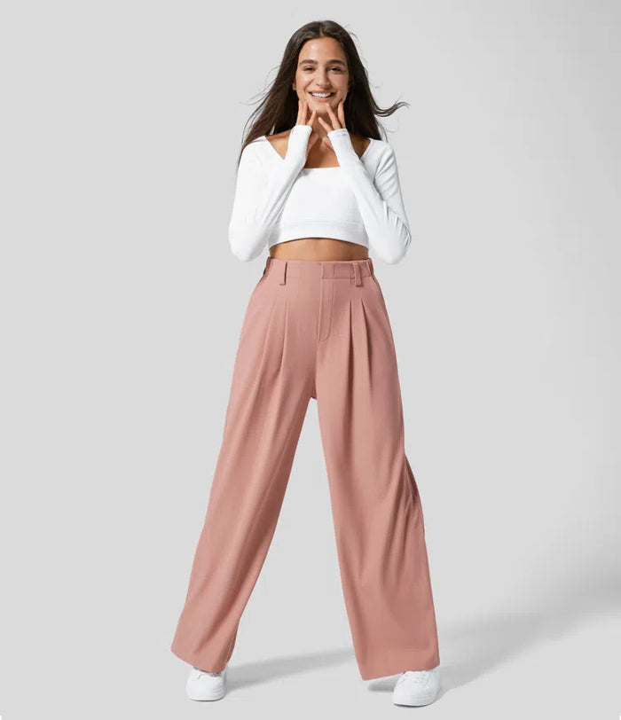 Elegantes Pantalones de Cintura Alta para Mujer con Corte Acampanado – Estilo y Confort